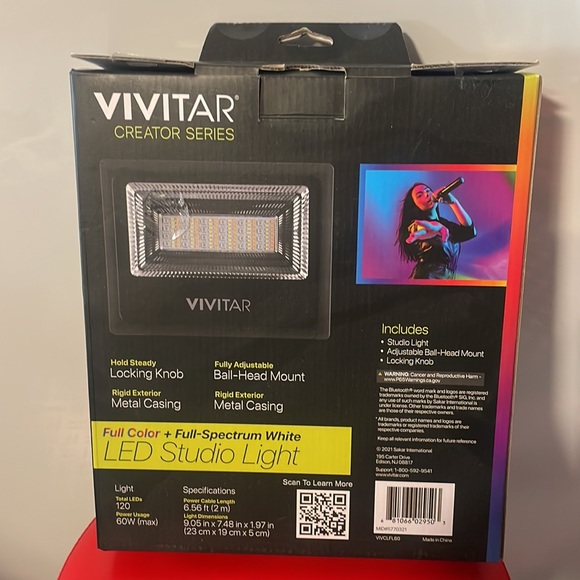 Vivitar Creator Series Studio Lights W/120 Full Color and Adjustable RGB LED NEW - Picture 3 of 15